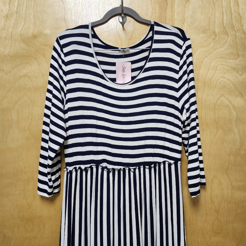 Egy Dress Size 2XL  Maxi length NWT Nautical Jersey